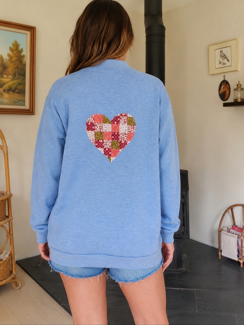 Reworked Patchwork Heart Y2K Cardigan - Picture 2 of 11